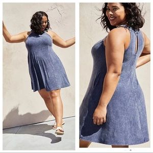 NWT Torrid Blue Trapeze Dress w/ Pockets